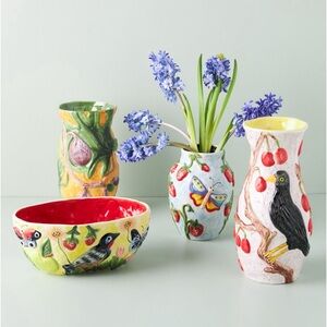 ALL THREE Nathalie Lete Anthropologie Nature Nurture Vase Planter COLLECTORS